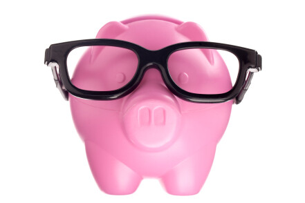 piggy bank with shades