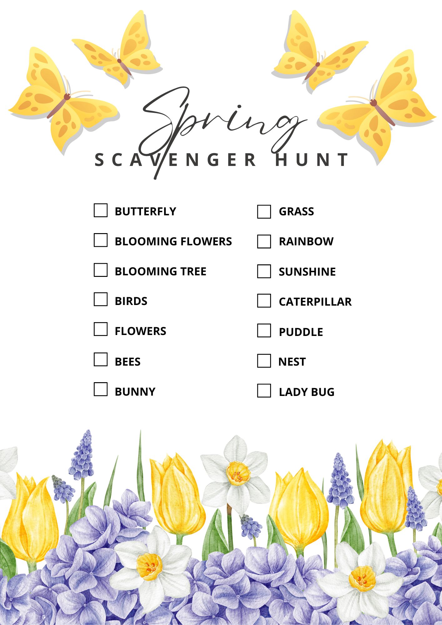 Spring Activity Sheets - Scavenger Hunt