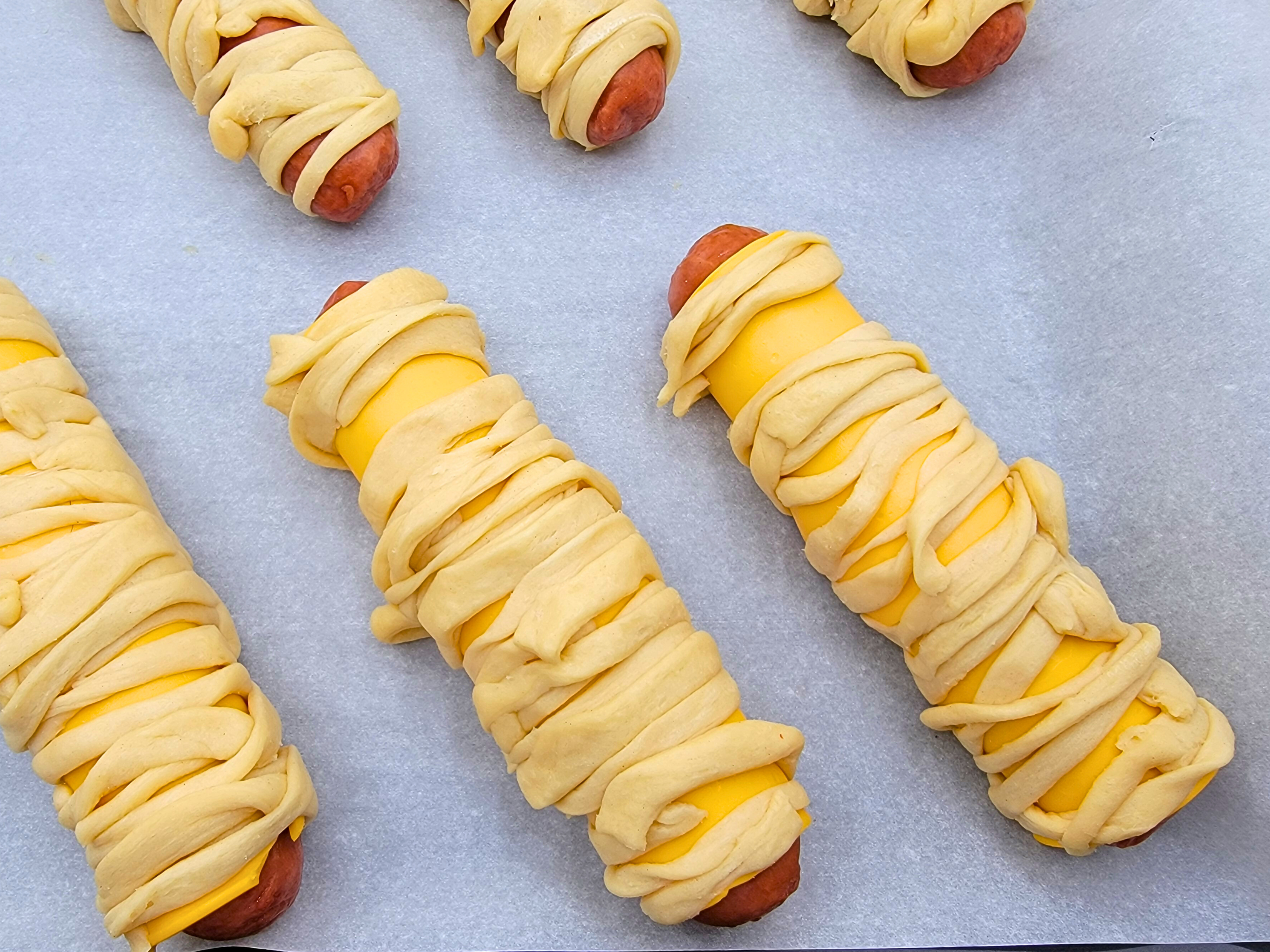 Mummy Hot Dogs Wrapped